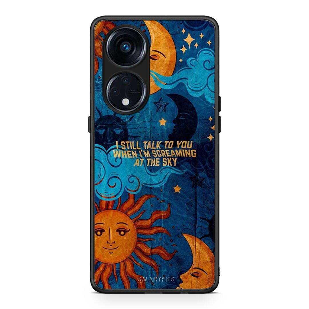 Θήκη Oppo Reno8T 5G / A1 Pro Screaming Sky από τη Smartfits με σχέδιο στο πίσω μέρος και μαύρο περίβλημα | Oppo Reno8T 5G / A1 Pro Screaming Sky Case with Colorful Back and Black Bezels