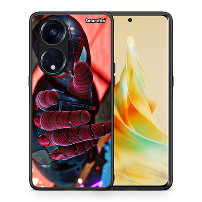 Θήκη Oppo Reno8T 5G / A1 Pro Spider Hand από τη Smartfits με σχέδιο στο πίσω μέρος και μαύρο περίβλημα | Oppo Reno8T 5G / A1 Pro Spider Hand Case with Colorful Back and Black Bezels