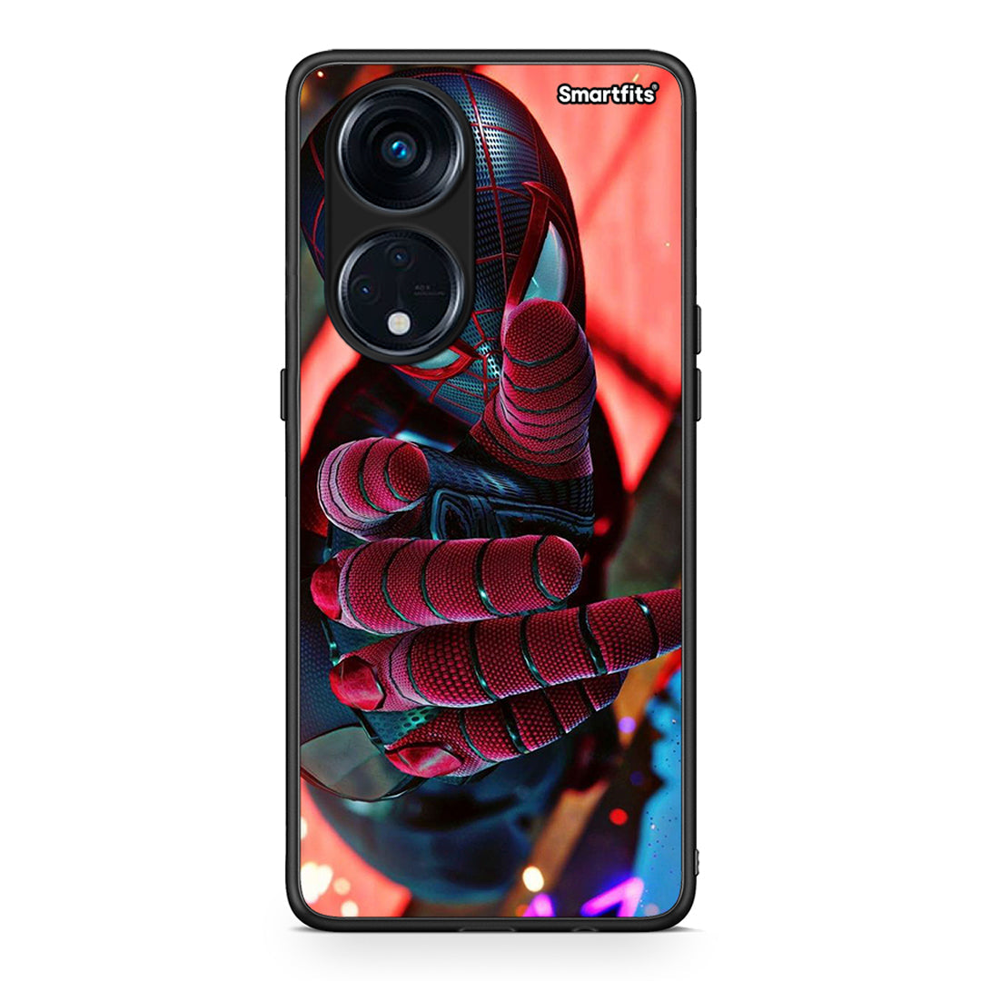 Θήκη Oppo Reno8T 5G / A1 Pro Spider Hand από τη Smartfits με σχέδιο στο πίσω μέρος και μαύρο περίβλημα | Oppo Reno8T 5G / A1 Pro Spider Hand Case with Colorful Back and Black Bezels