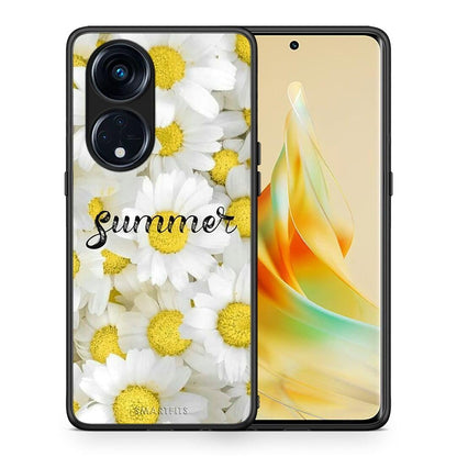 Θήκη Oppo Reno8T 5G / A1 Pro Summer Daisies από τη Smartfits με σχέδιο στο πίσω μέρος και μαύρο περίβλημα | Oppo Reno8T 5G / A1 Pro Summer Daisies Case with Colorful Back and Black Bezels