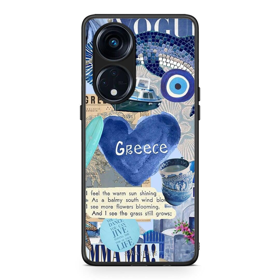 Θήκη Oppo Reno8T 5G / A1 Pro Summer In Greece από τη Smartfits με σχέδιο στο πίσω μέρος και μαύρο περίβλημα | Oppo Reno8T 5G / A1 Pro Summer In Greece Case with Colorful Back and Black Bezels