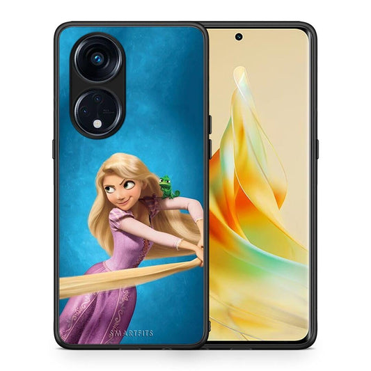 Θήκη Oppo Reno8T 5G / A1 Pro Tangled 2 από τη Smartfits με σχέδιο στο πίσω μέρος και μαύρο περίβλημα | Oppo Reno8T 5G / A1 Pro Tangled 2 Case with Colorful Back and Black Bezels