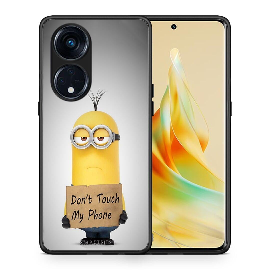 Θήκη Oppo Reno8T 5G / A1 Pro Text Minion από τη Smartfits με σχέδιο στο πίσω μέρος και μαύρο περίβλημα | Oppo Reno8T 5G / A1 Pro Text Minion Case with Colorful Back and Black Bezels