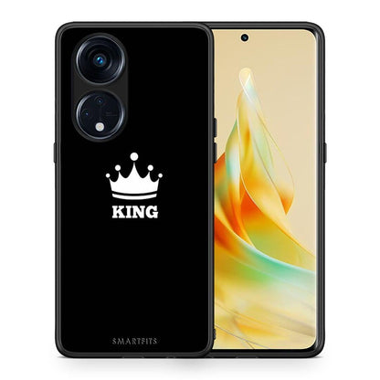 Θήκη Oppo Reno8T 5G / A1 Pro Valentine King από τη Smartfits με σχέδιο στο πίσω μέρος και μαύρο περίβλημα | Oppo Reno8T 5G / A1 Pro Valentine King Case with Colorful Back and Black Bezels