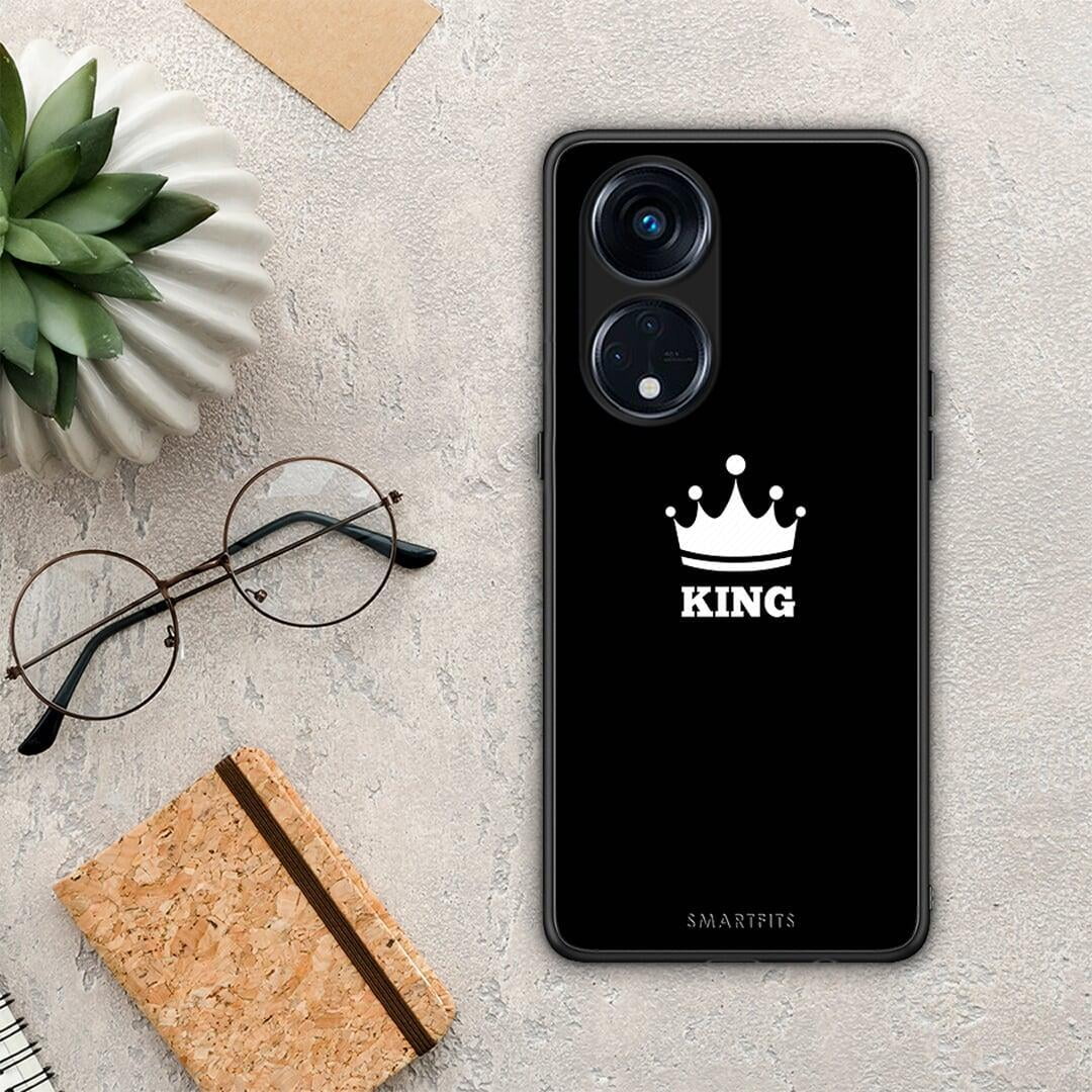 Θήκη Oppo Reno8T 5G / A1 Pro Valentine King από τη Smartfits με σχέδιο στο πίσω μέρος και μαύρο περίβλημα | Oppo Reno8T 5G / A1 Pro Valentine King Case with Colorful Back and Black Bezels