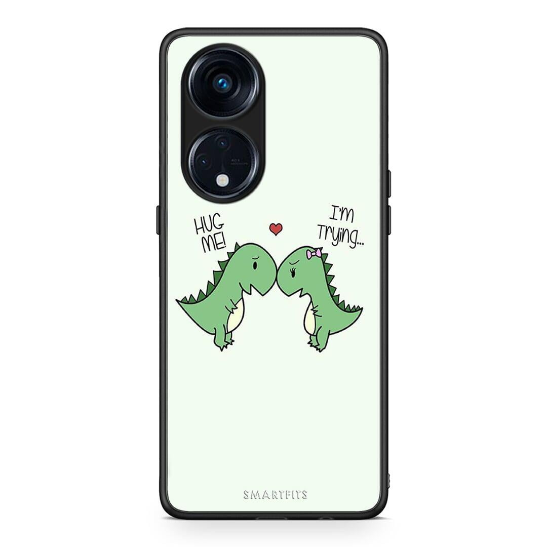 Θήκη Oppo Reno8T 5G / A1 Pro Valentine Rex από τη Smartfits με σχέδιο στο πίσω μέρος και μαύρο περίβλημα | Oppo Reno8T 5G / A1 Pro Valentine Rex Case with Colorful Back and Black Bezels