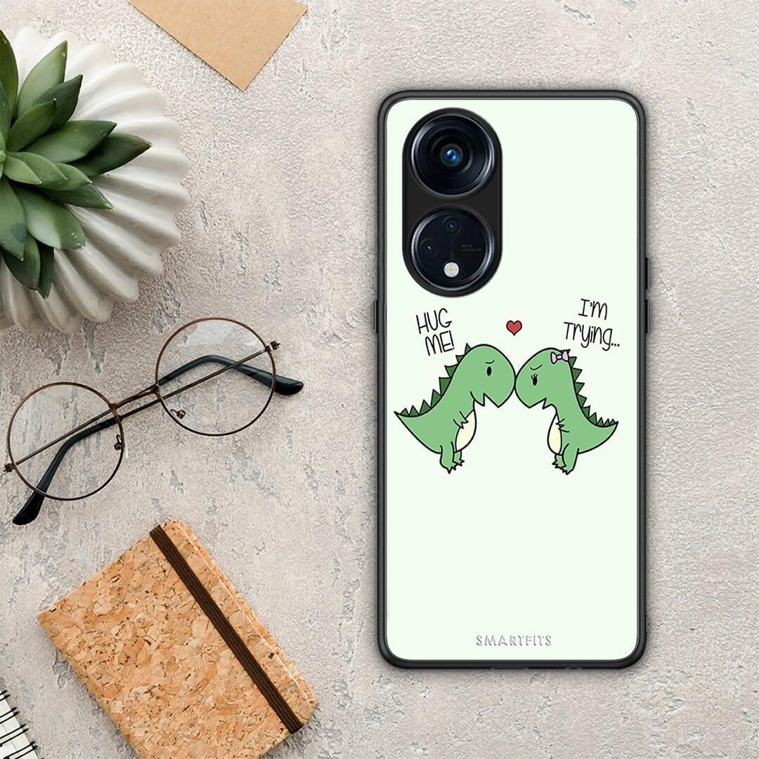 Θήκη Oppo Reno8T 5G / A1 Pro Valentine Rex από τη Smartfits με σχέδιο στο πίσω μέρος και μαύρο περίβλημα | Oppo Reno8T 5G / A1 Pro Valentine Rex Case with Colorful Back and Black Bezels