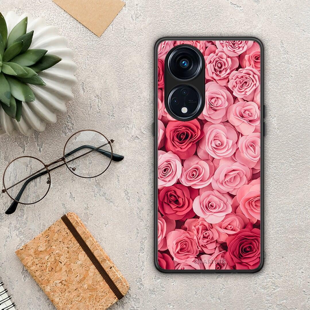 Θήκη Oppo Reno8T 5G / A1 Pro Valentine RoseGarden από τη Smartfits με σχέδιο στο πίσω μέρος και μαύρο περίβλημα | Oppo Reno8T 5G / A1 Pro Valentine RoseGarden Case with Colorful Back and Black Bezels