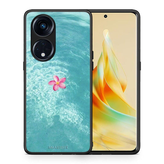 Θήκη Oppo Reno8T 5G / A1 Pro Water Flower από τη Smartfits με σχέδιο στο πίσω μέρος και μαύρο περίβλημα | Oppo Reno8T 5G / A1 Pro Water Flower Case with Colorful Back and Black Bezels