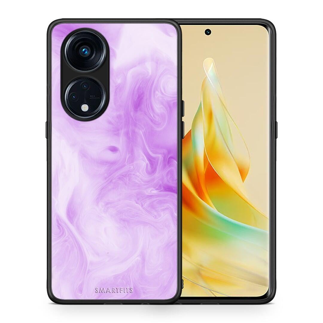 Θήκη Oppo Reno8T 5G / A1 Pro Watercolor Lavender από τη Smartfits με σχέδιο στο πίσω μέρος και μαύρο περίβλημα | Oppo Reno8T 5G / A1 Pro Watercolor Lavender Case with Colorful Back and Black Bezels