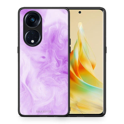 Θήκη Oppo Reno8T 5G / A1 Pro Watercolor Lavender από τη Smartfits με σχέδιο στο πίσω μέρος και μαύρο περίβλημα | Oppo Reno8T 5G / A1 Pro Watercolor Lavender Case with Colorful Back and Black Bezels