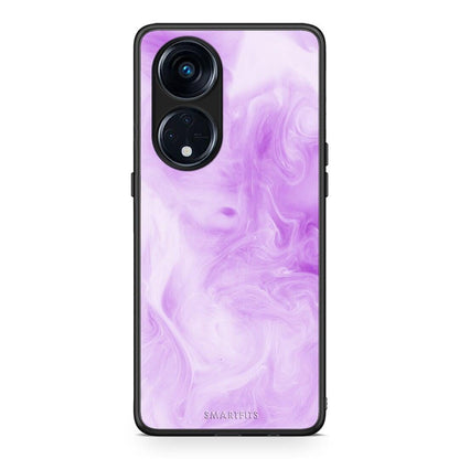 Θήκη Oppo Reno8T 5G / A1 Pro Watercolor Lavender από τη Smartfits με σχέδιο στο πίσω μέρος και μαύρο περίβλημα | Oppo Reno8T 5G / A1 Pro Watercolor Lavender Case with Colorful Back and Black Bezels