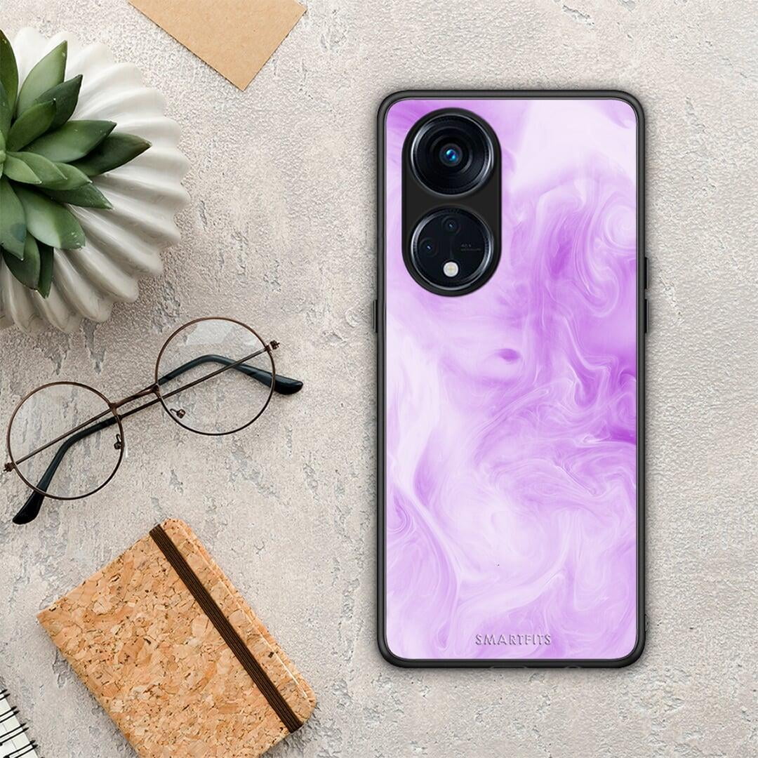 Θήκη Oppo Reno8T 5G / A1 Pro Watercolor Lavender από τη Smartfits με σχέδιο στο πίσω μέρος και μαύρο περίβλημα | Oppo Reno8T 5G / A1 Pro Watercolor Lavender Case with Colorful Back and Black Bezels