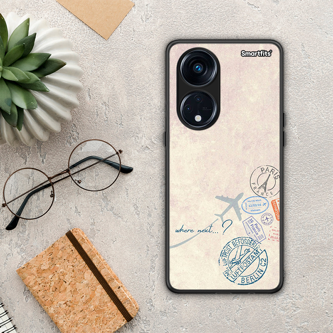 Θήκη Oppo Reno8T 5G / A1 Pro Where Next από τη Smartfits με σχέδιο στο πίσω μέρος και μαύρο περίβλημα | Oppo Reno8T 5G / A1 Pro Where Next Case with Colorful Back and Black Bezels