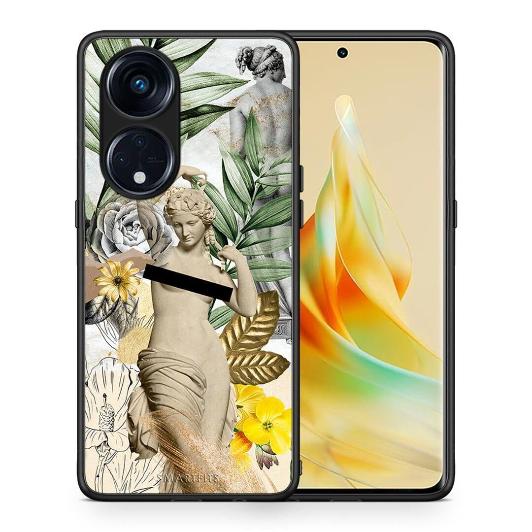 Θήκη Oppo Reno8T 5G / A1 Pro Woman Statue από τη Smartfits με σχέδιο στο πίσω μέρος και μαύρο περίβλημα | Oppo Reno8T 5G / A1 Pro Woman Statue Case with Colorful Back and Black Bezels