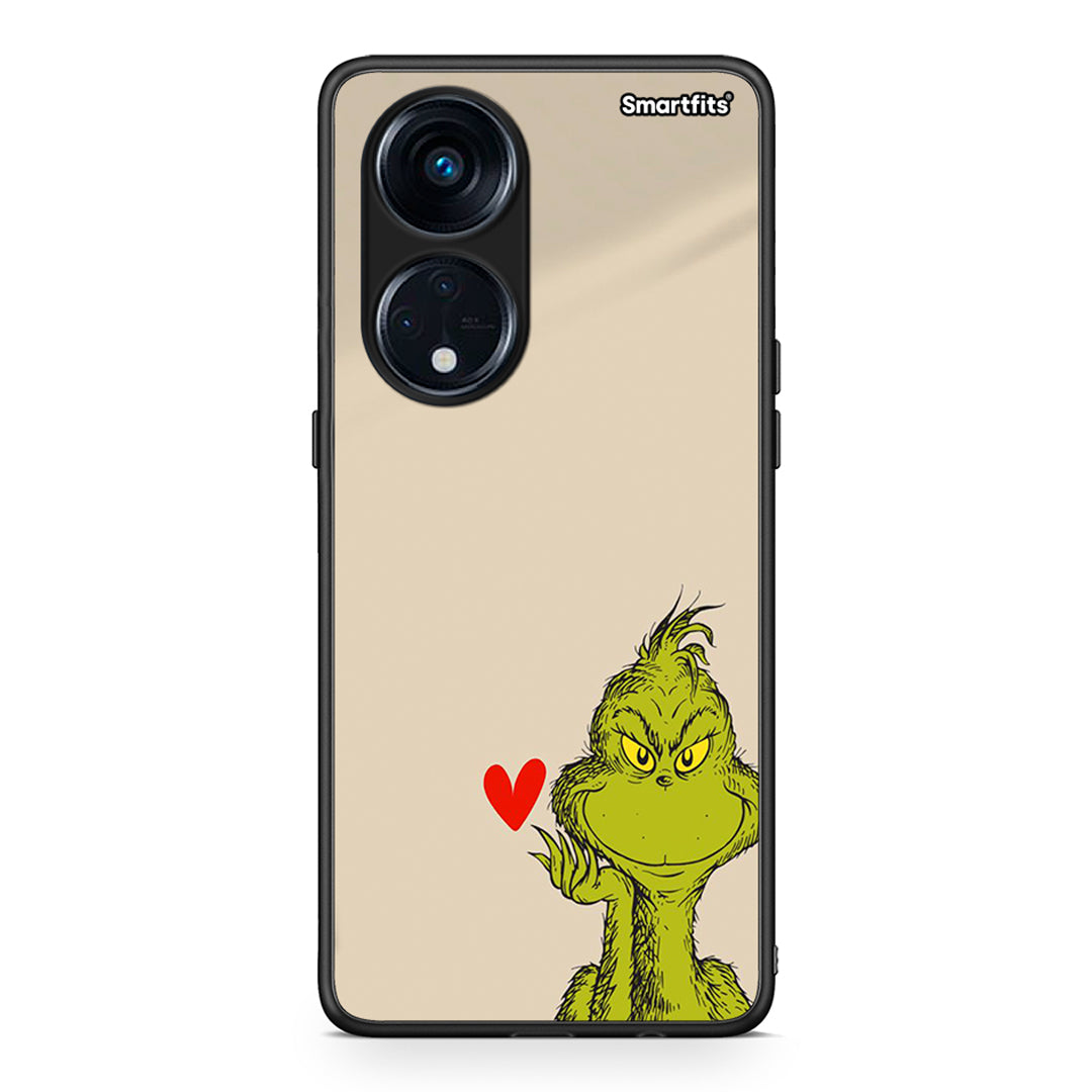 Θήκη Oppo Reno8T 5G / A1 Pro Xmas Grinch από τη Smartfits με σχέδιο στο πίσω μέρος και μαύρο περίβλημα | Oppo Reno8T 5G / A1 Pro Xmas Grinch Case with Colorful Back and Black Bezels