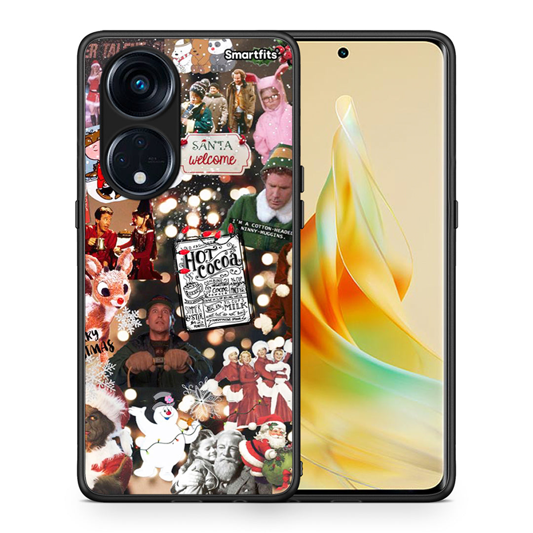 Θήκη Oppo Reno8T 5G / A1 Pro Xmas Movies από τη Smartfits με σχέδιο στο πίσω μέρος και μαύρο περίβλημα | Oppo Reno8T 5G / A1 Pro Xmas Movies Case with Colorful Back and Black Bezels