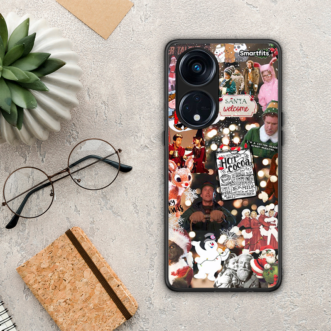 Θήκη Oppo Reno8T 5G / A1 Pro Xmas Movies από τη Smartfits με σχέδιο στο πίσω μέρος και μαύρο περίβλημα | Oppo Reno8T 5G / A1 Pro Xmas Movies Case with Colorful Back and Black Bezels