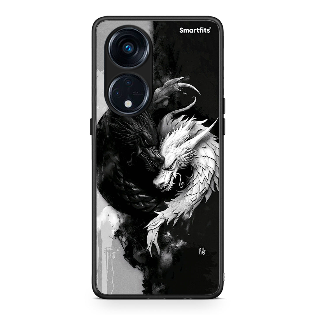 Θήκη Oppo Reno8T 5G / A1 Pro Yin Yang από τη Smartfits με σχέδιο στο πίσω μέρος και μαύρο περίβλημα | Oppo Reno8T 5G / A1 Pro Yin Yang Case with Colorful Back and Black Bezels
