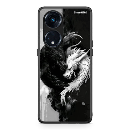 Θήκη Oppo Reno8T 5G / A1 Pro Yin Yang από τη Smartfits με σχέδιο στο πίσω μέρος και μαύρο περίβλημα | Oppo Reno8T 5G / A1 Pro Yin Yang Case with Colorful Back and Black Bezels
