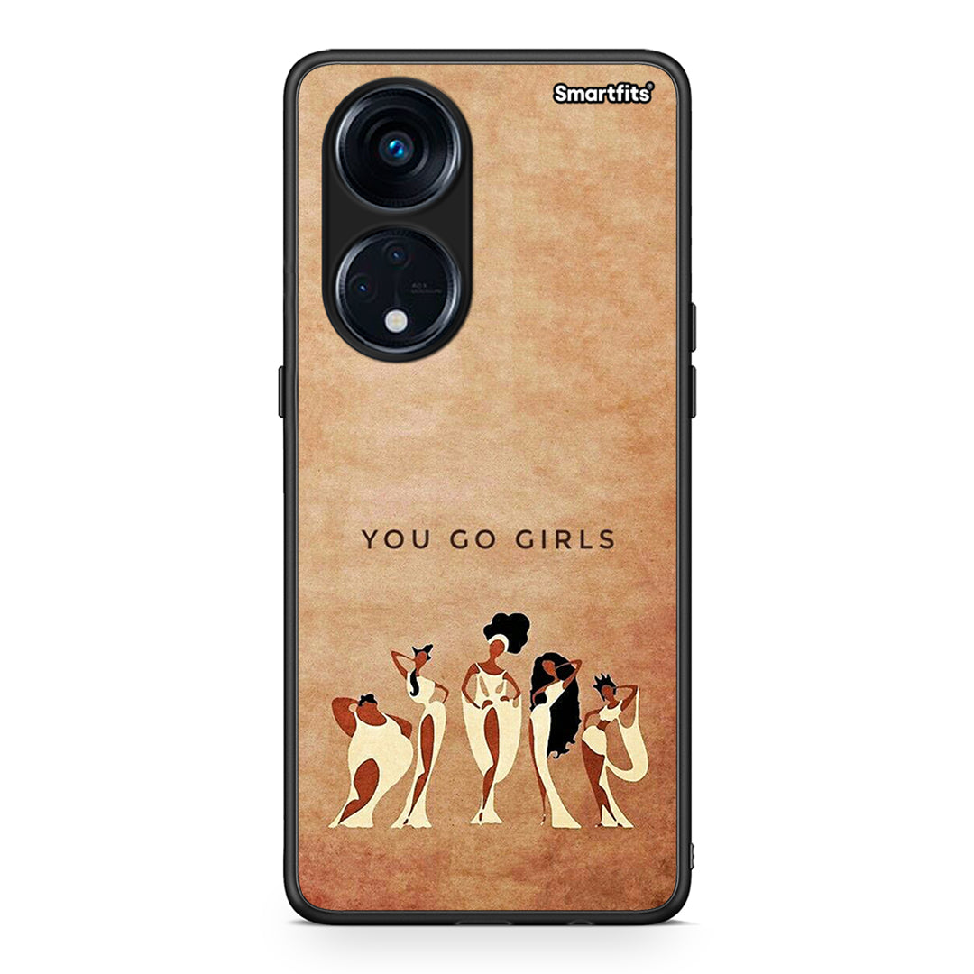 Θήκη Oppo Reno8T 5G / A1 Pro You Go Girl από τη Smartfits με σχέδιο στο πίσω μέρος και μαύρο περίβλημα | Oppo Reno8T 5G / A1 Pro You Go Girl Case with Colorful Back and Black Bezels
