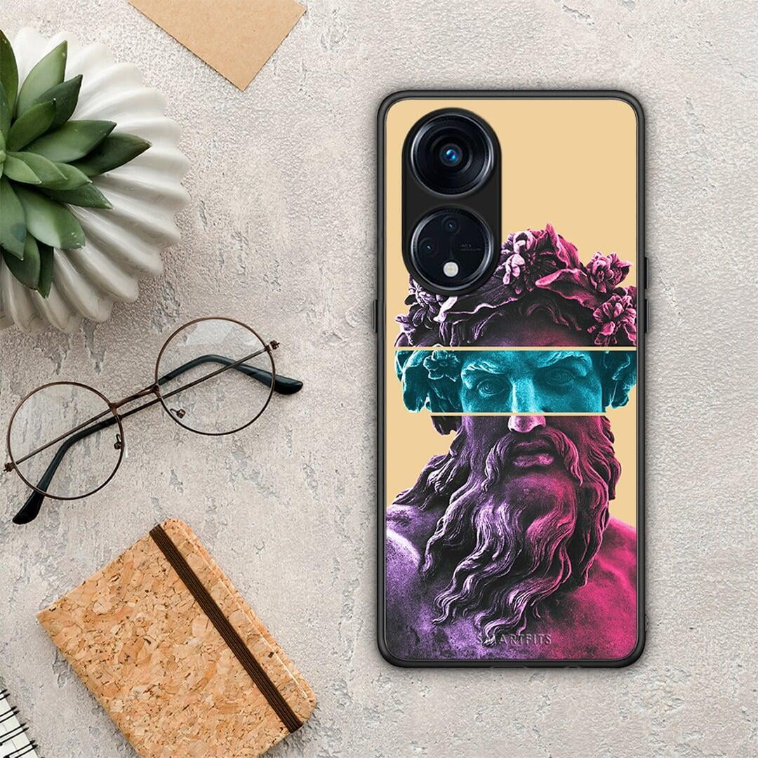 Θήκη Oppo Reno8T 5G / A1 Pro Zeus Art από τη Smartfits με σχέδιο στο πίσω μέρος και μαύρο περίβλημα | Oppo Reno8T 5G / A1 Pro Zeus Art Case with Colorful Back and Black Bezels
