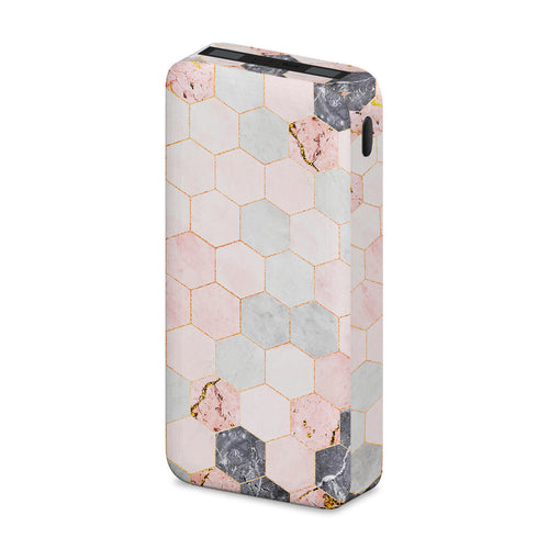 Marble Hexagon Pink - Xiaomi Power Bank 20000mAh