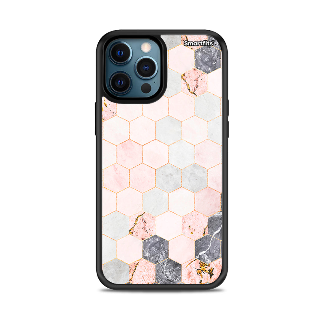Marble Hexagon Pink - iPhone 12 θήκη