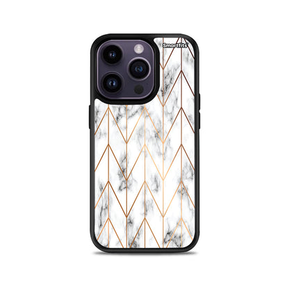 Marble Gold Geometric - iPhone 15 Pro θήκη