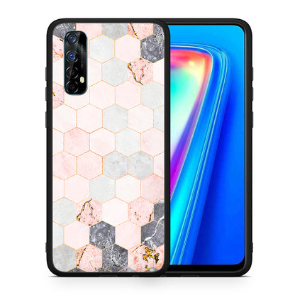 Marble Hexagon Pink - Realme 7 θήκη
