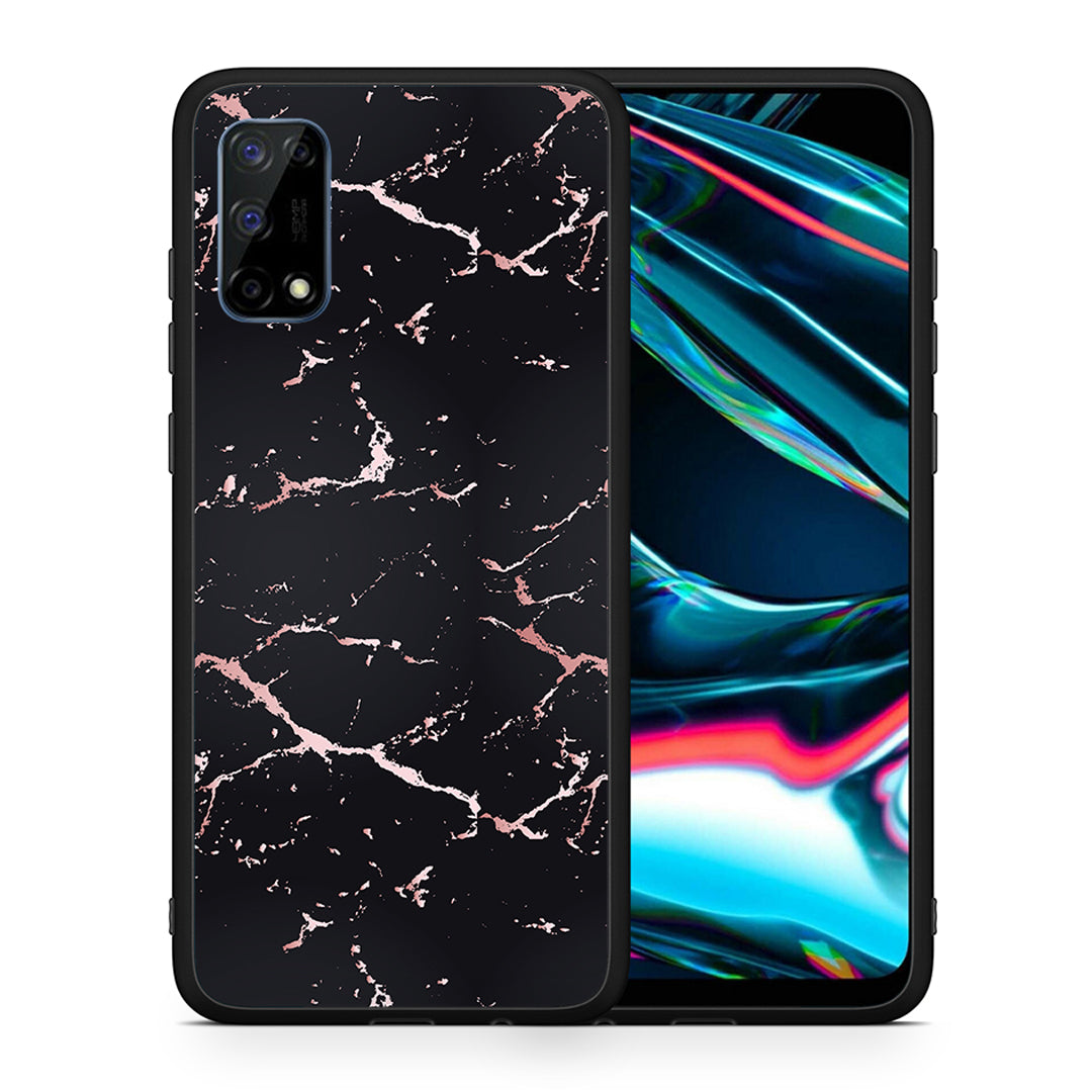 Marble Black Rosegold - Realme 7 Pro θήκη