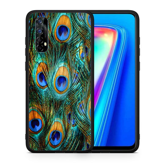 Real Peacock Feathers - Realme 7 θήκη