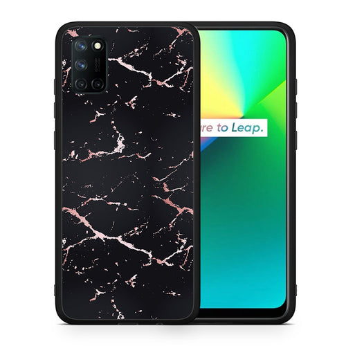 Marble Black Rosegold - Realme 7i / C25 θήκη