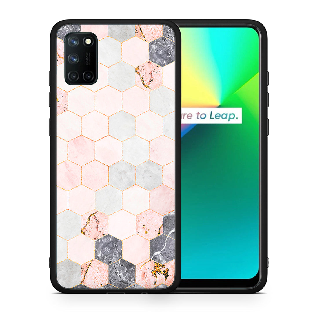 Marble Hexagon Pink - Realme 7i / C25 θήκη