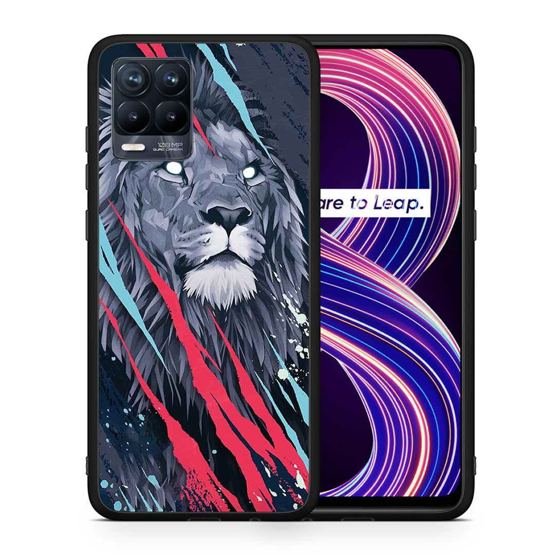 PopArt Lion Designer - Realme 8 / 8 Pro θήκη