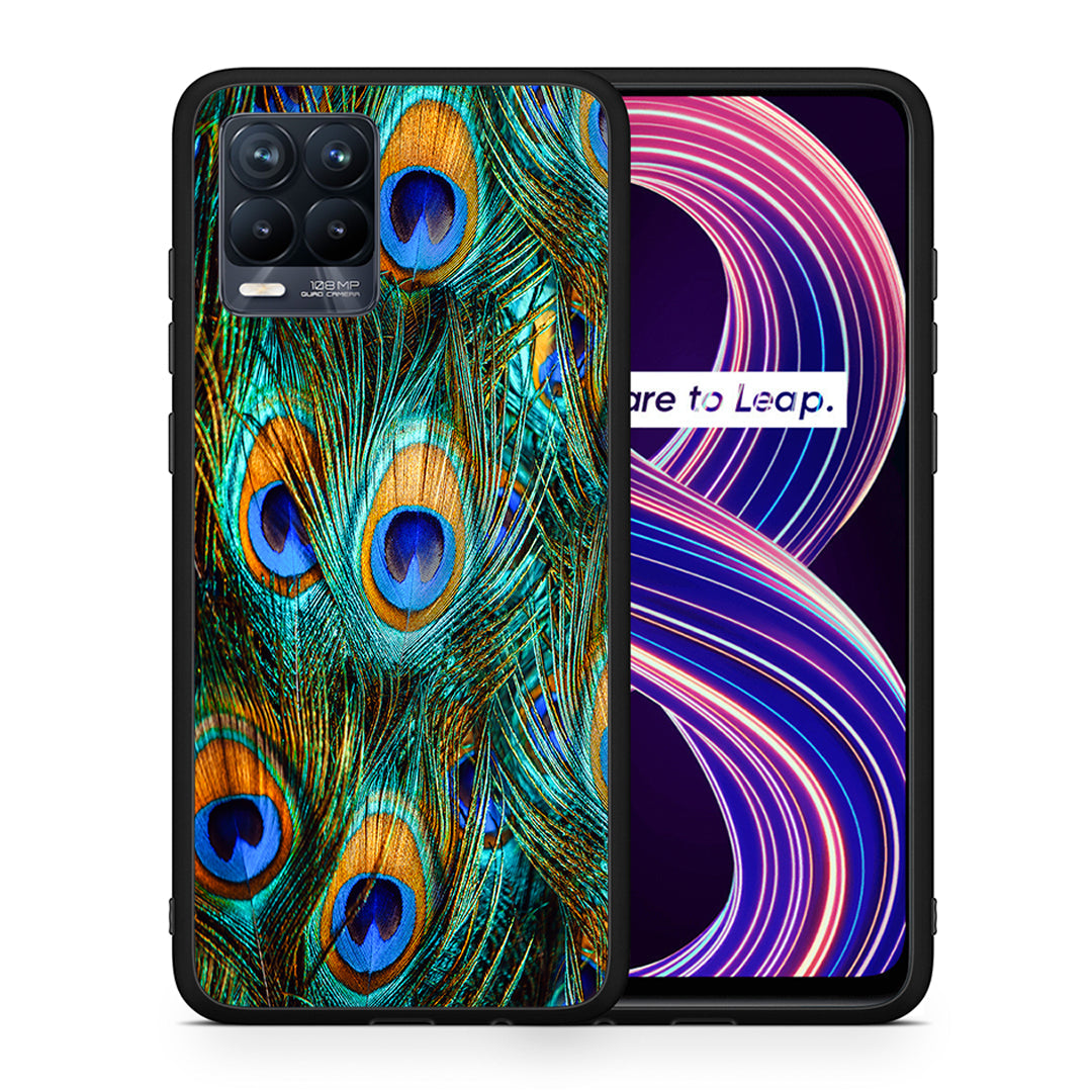 Real Peacock Feathers - Realme 8 / 8 Pro θήκη