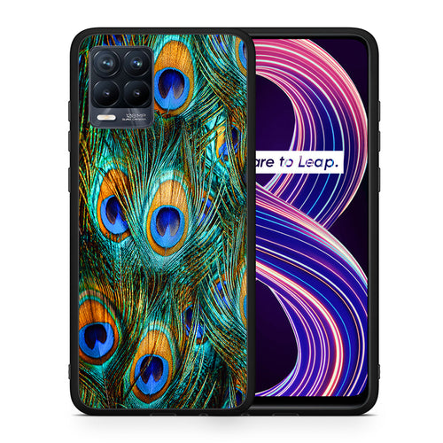 Real Peacock Feathers - Realme 8 / 8 Pro θήκη