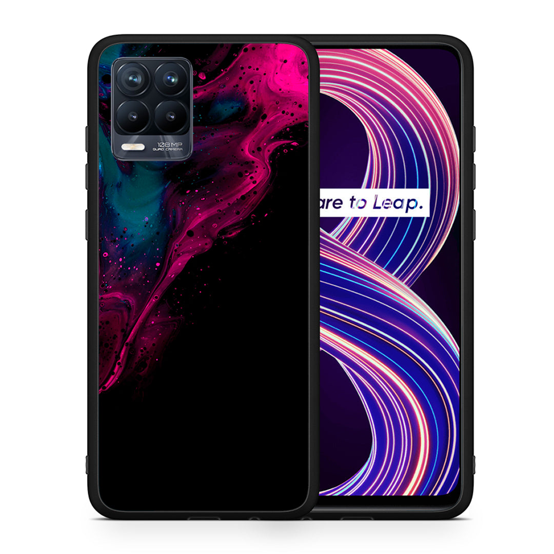 Watercolor Pink Black - Realme 8 / 8 Pro θήκη