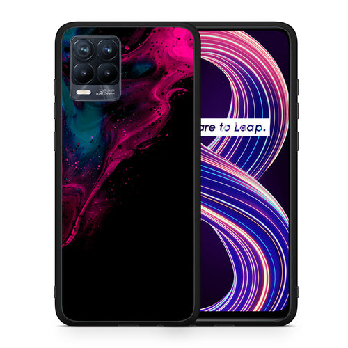 Watercolor Pink Black - Realme 8 / 8 Pro θήκη