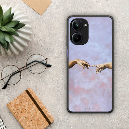 Θήκη Realme 10 Adam Hand από τη Smartfits με σχέδιο στο πίσω μέρος και μαύρο περίβλημα | Realme 10 Adam Hand Case with Colorful Back and Black Bezels