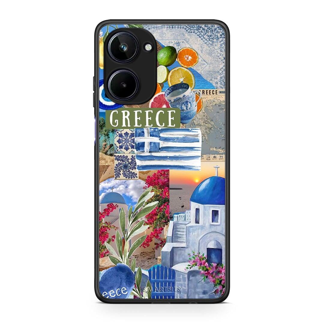 Θήκη Realme 10 All Greek από τη Smartfits με σχέδιο στο πίσω μέρος και μαύρο περίβλημα | Realme 10 All Greek Case with Colorful Back and Black Bezels