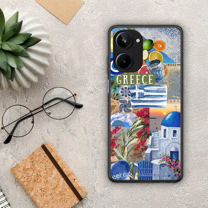 Θήκη Realme 10 All Greek από τη Smartfits με σχέδιο στο πίσω μέρος και μαύρο περίβλημα | Realme 10 All Greek Case with Colorful Back and Black Bezels
