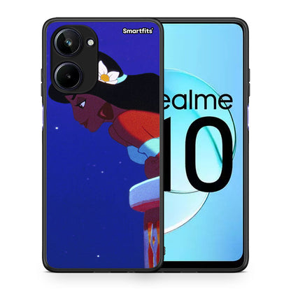 Θήκη Realme 10 Alladin And Jasmine Love 2 από τη Smartfits με σχέδιο στο πίσω μέρος και μαύρο περίβλημα | Realme 10 Alladin And Jasmine Love 2 Case with Colorful Back and Black Bezels