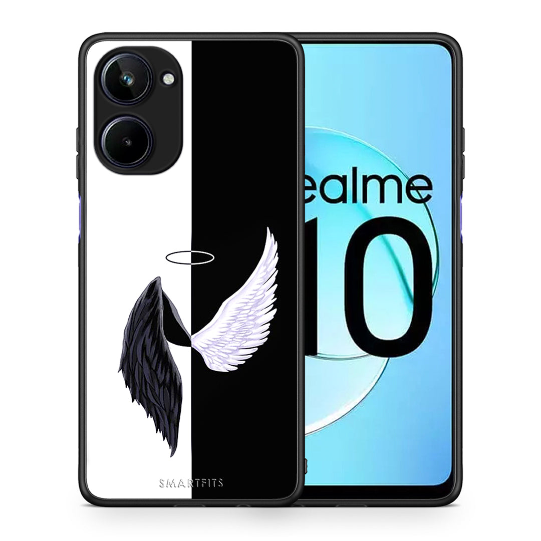 Θήκη Realme 10 Angels Demons από τη Smartfits με σχέδιο στο πίσω μέρος και μαύρο περίβλημα | Realme 10 Angels Demons Case with Colorful Back and Black Bezels