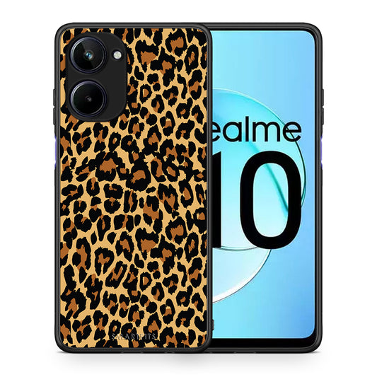 Θήκη Realme 10 Animal Leopard από τη Smartfits με σχέδιο στο πίσω μέρος και μαύρο περίβλημα | Realme 10 Animal Leopard Case with Colorful Back and Black Bezels