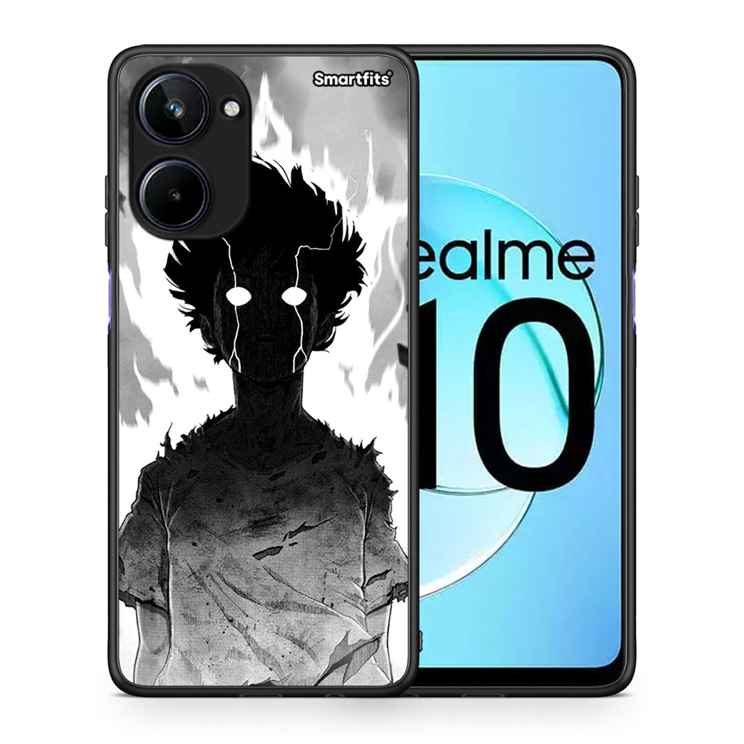 Θήκη Realme 10 Anime Boy από τη Smartfits με σχέδιο στο πίσω μέρος και μαύρο περίβλημα | Realme 10 Anime Boy Case with Colorful Back and Black Bezels
