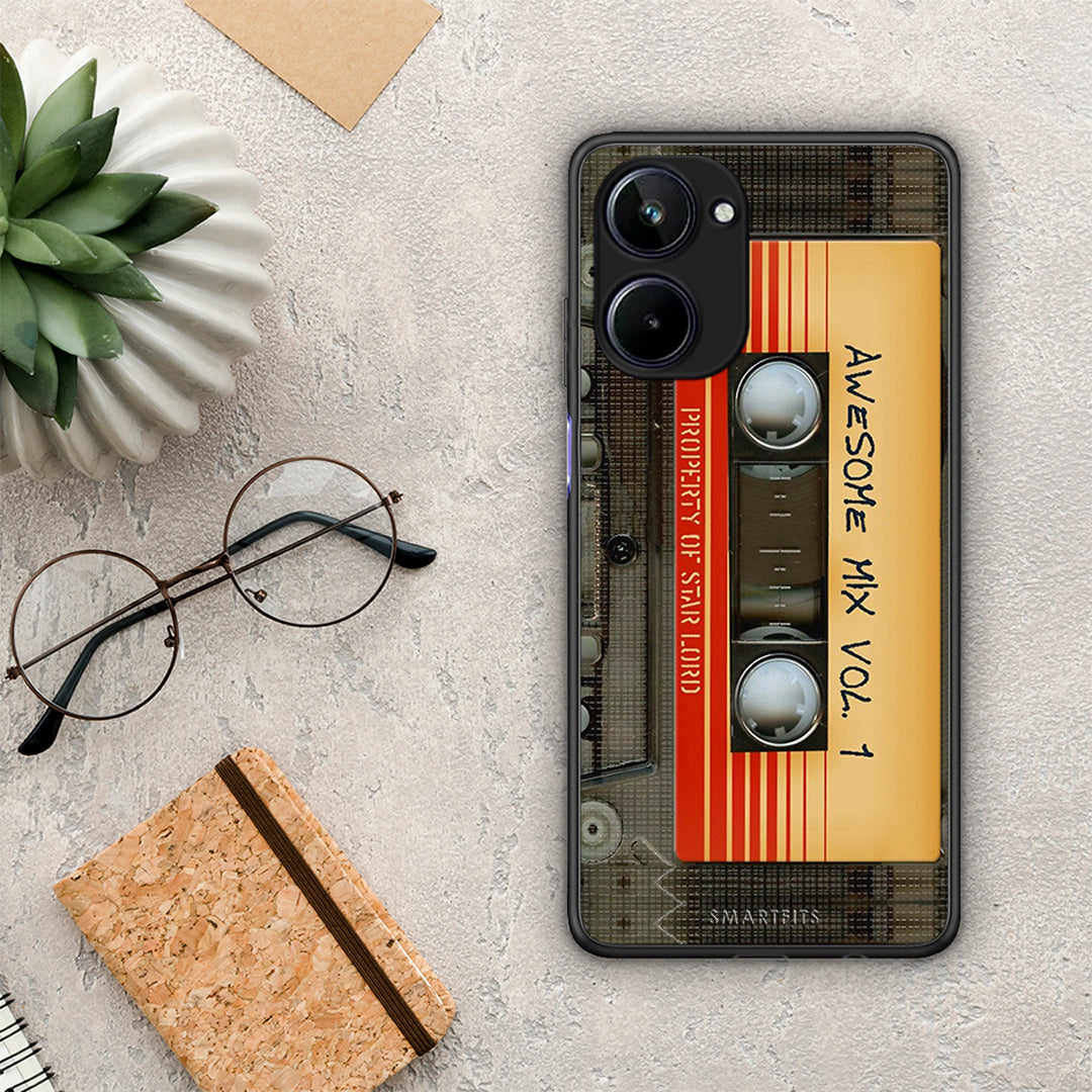 Θήκη Realme 10 Awesome Mix από τη Smartfits με σχέδιο στο πίσω μέρος και μαύρο περίβλημα | Realme 10 Awesome Mix Case with Colorful Back and Black Bezels