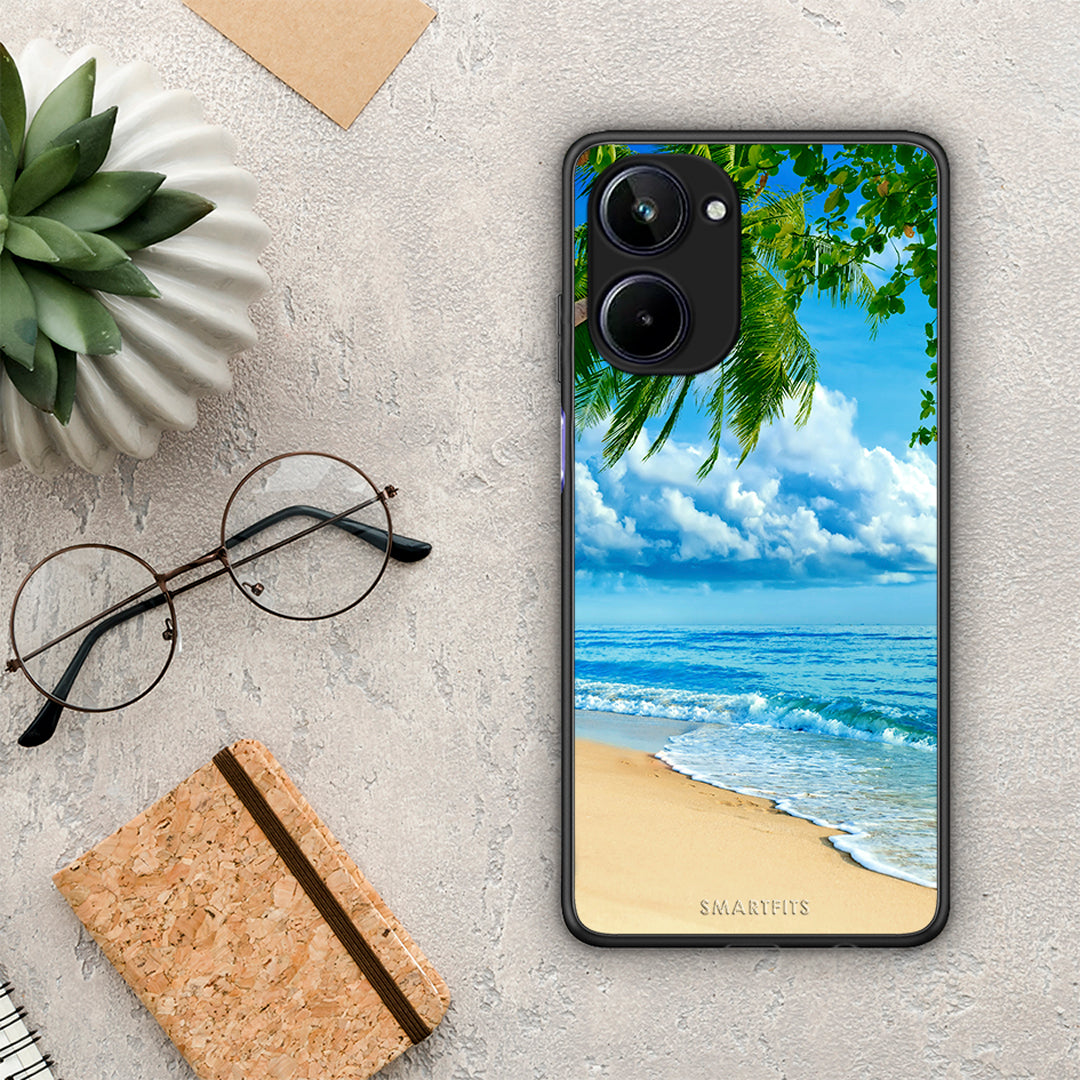 Θήκη Realme 10 Beautiful Beach από τη Smartfits με σχέδιο στο πίσω μέρος και μαύρο περίβλημα | Realme 10 Beautiful Beach Case with Colorful Back and Black Bezels