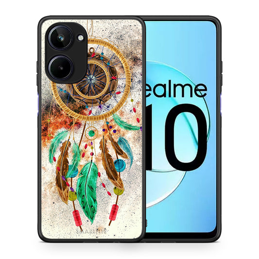 Θήκη Realme 10 Boho DreamCatcher από τη Smartfits με σχέδιο στο πίσω μέρος και μαύρο περίβλημα | Realme 10 Boho DreamCatcher Case with Colorful Back and Black Bezels
