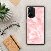 Thumbnail for Θήκη Realme 10 Boho Pink Feather από τη Smartfits με σχέδιο στο πίσω μέρος και μαύρο περίβλημα | Realme 10 Boho Pink Feather Case with Colorful Back and Black Bezels